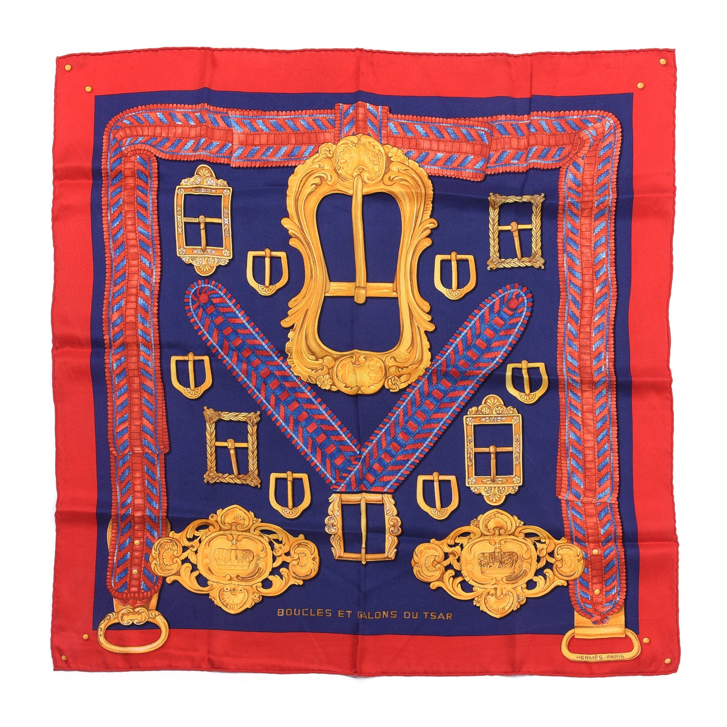 Silk Boucles Et Galons Du Tsar Scarf 90
