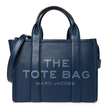 Marc Jacobs Grained Calfskin Small The Tote Bag Blue Sea 1 of 8