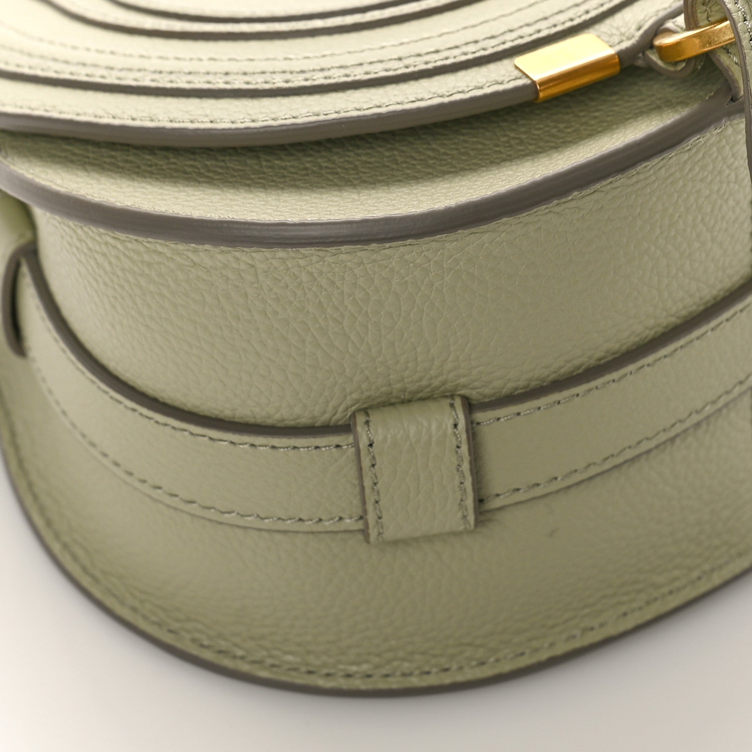 Chloe Grained Calfskin Small Marcie Saddle Bag Faded Green 7 of 8