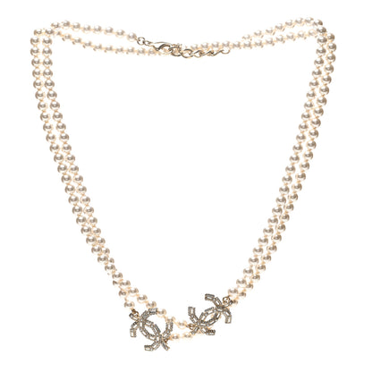 Chanel Pearl Baguette Crystal CC Long Necklace Gold 3 of 6
