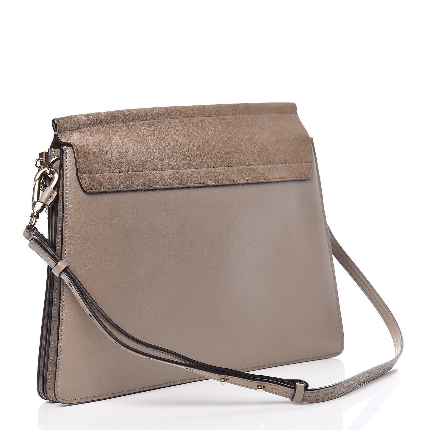 Calfskin Suede Medium Faye Shoulder Bag Motty Grey