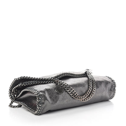 Stella McCartney Metallic Snake Print Falabella Fold Over Tote Ruthenium 3 of 8