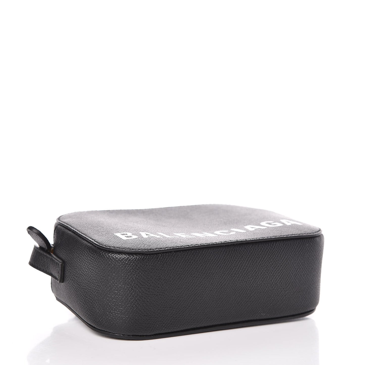 Signature Grained Calfskin Logo XS Ville Camera Bag Black White
