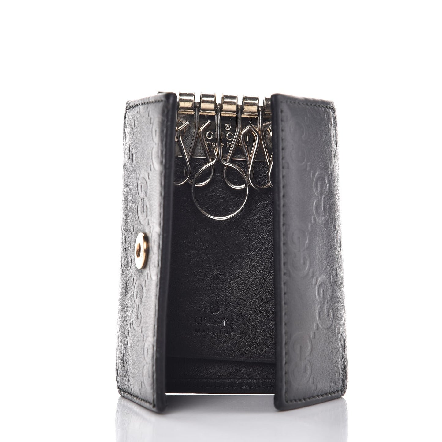 Guccissima 6 Key Holder Case Black