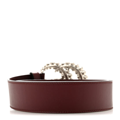 Gucci Calfskin Crystal Double G 40mm Belt 95 38 Vintage Bordeaux 2 of 6
