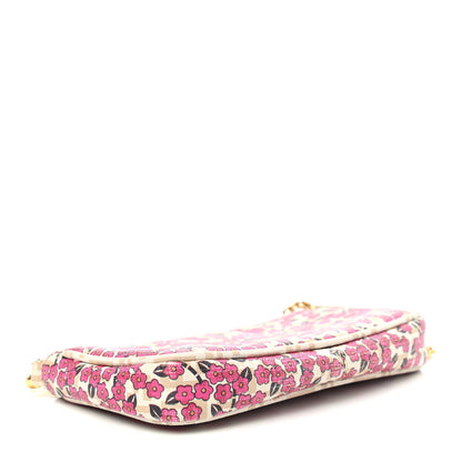 Fendi Spalmati Zucca Cherry Blossom Pochette Pink Multicolor 3 of 4