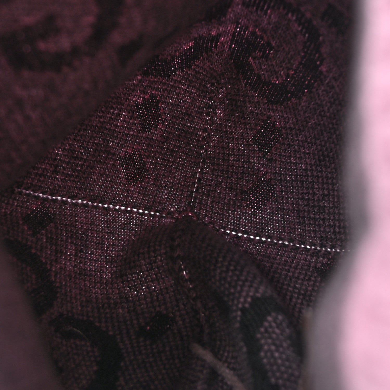 Gucci Cashmere Jacquard Monogram Jumbo GG Canvy Hat Beanie Hat M Graphite Pink 4 of 7