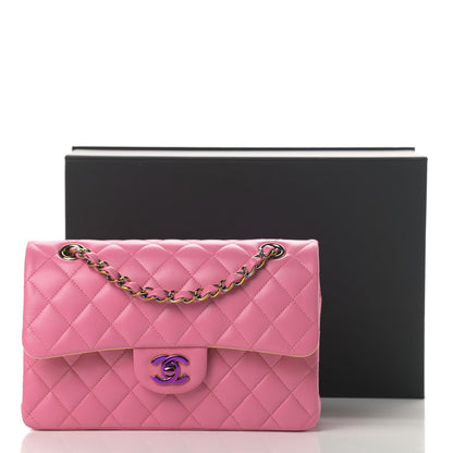 Chanel Lambskin Quilted Small Double Flap Pink Yellow 12 of 12