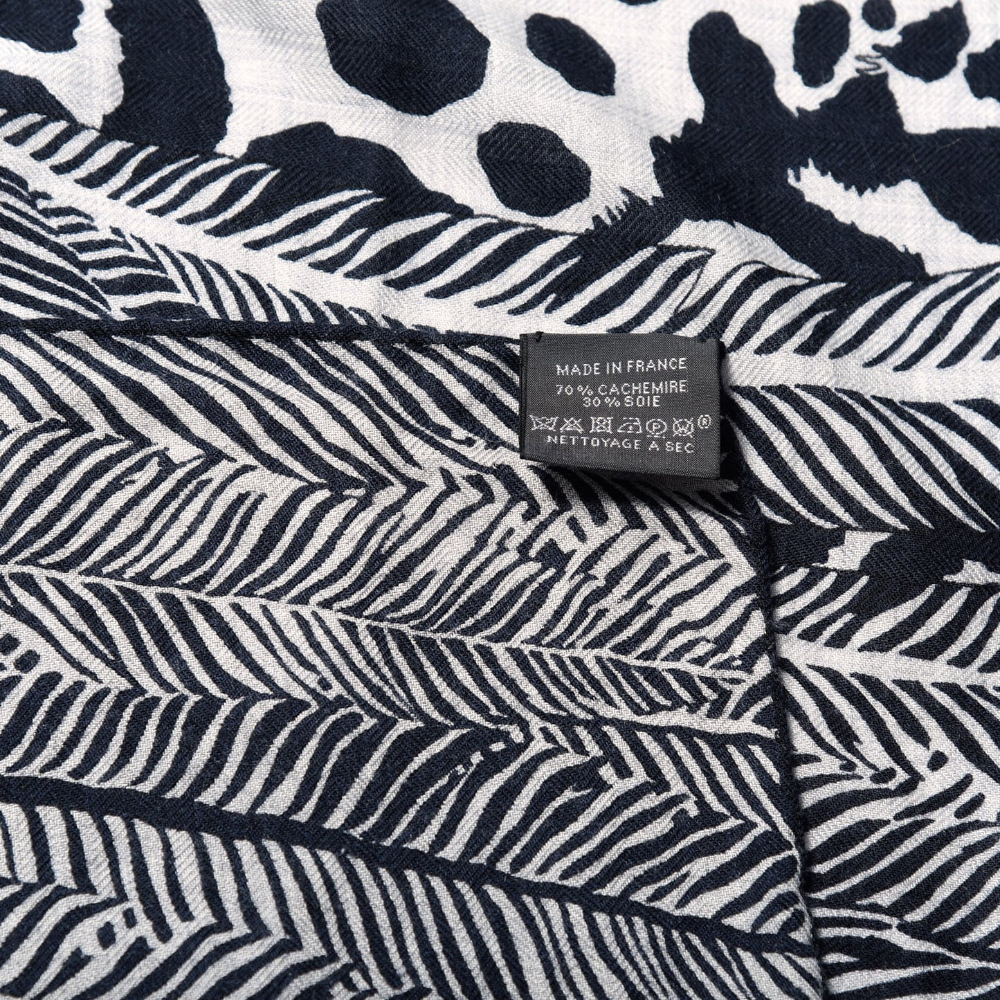 Cashmere Silk Jaguar Quetzal Shawl 140 Gris Chine Bleu Black Gris