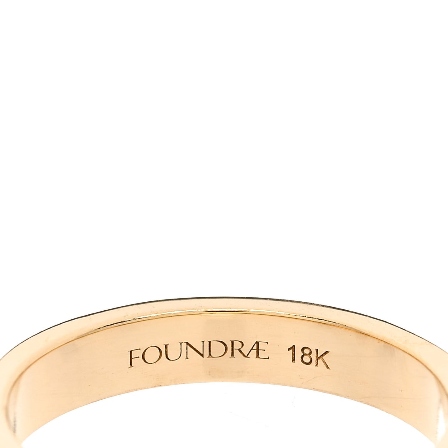 18K Yellow Gold Champleve Enamel Thin Passion Band Ring 54 7 White