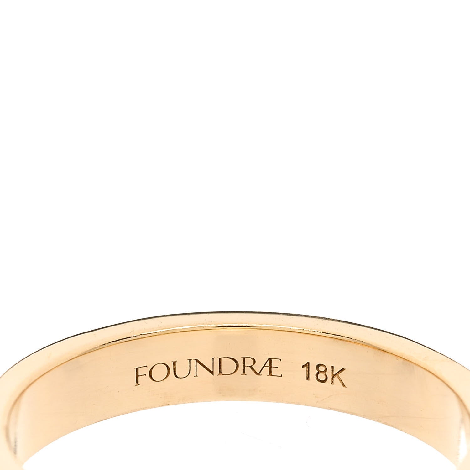 Foundrae 18K Yellow Gold Champleve Enamel Thin Passion Band Ring 54 7 White 5 of 6