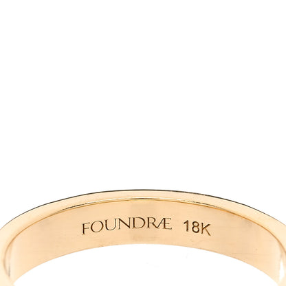 Foundrae 18K Yellow Gold Champleve Enamel Thin Passion Band Ring 54 7 White 5 of 6