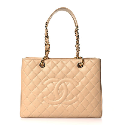 Chanel Caviar Quilted Grand Shopping Tote GST Beige 1 of 10