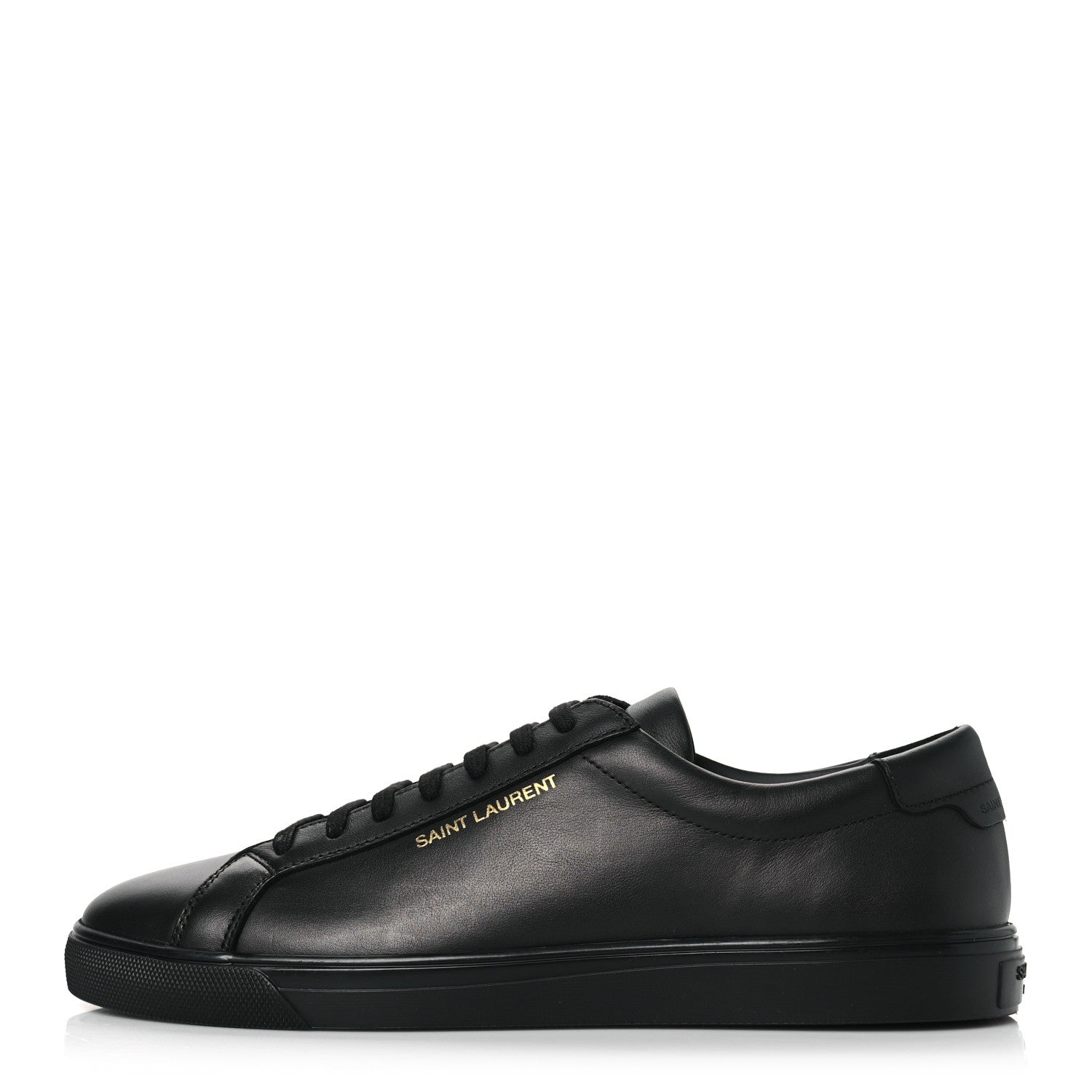 Saint Laurent Calfskin Andy Low Top Sneakers 41.5 Black 1 of 7