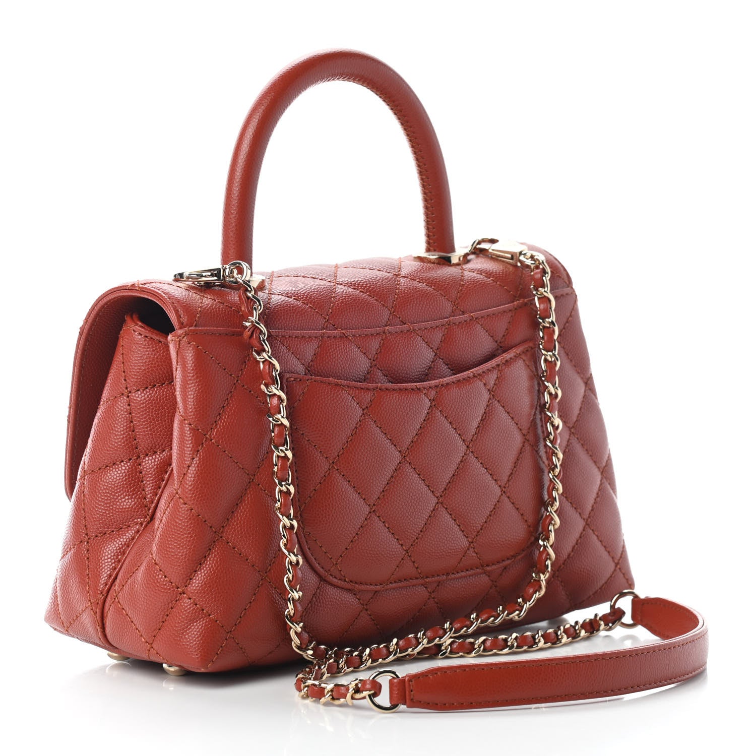Chanel Caviar Quilted Mini Coco Handle Flap Brown 3 of 9