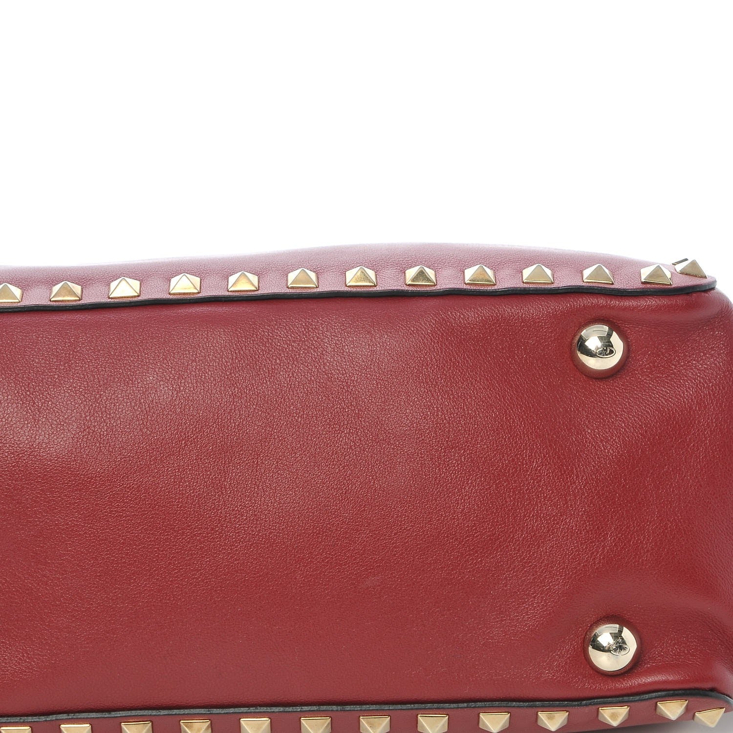 Valentino Garavani Vitello Small Rockstud Tote Scarlet 10 of 10