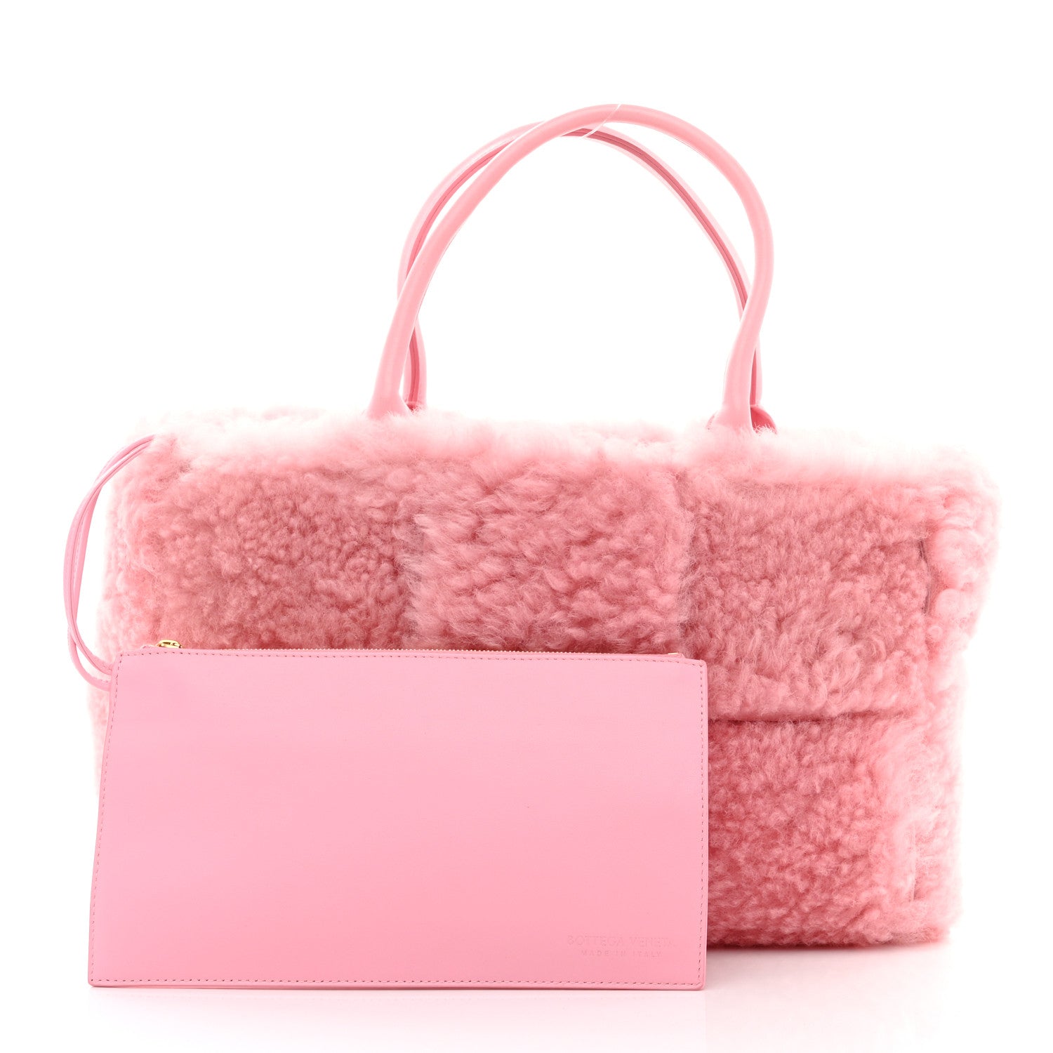 Bottega Veneta Shearling Small Intrecciato Arco Tote Popsicle 2 of 11