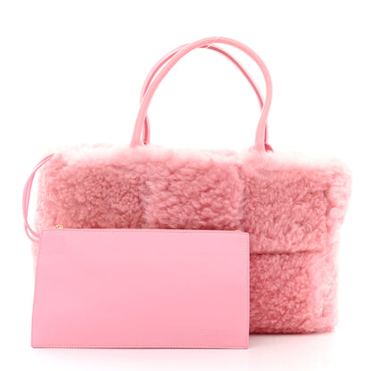 Bottega Veneta Shearling Small Intrecciato Arco Tote Popsicle 2 of 11