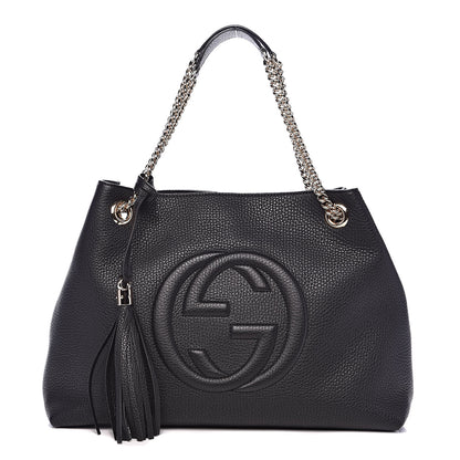 Gucci Pebbled Calfskin Medium Soho Chain Shoulder Bag Black 1 of 10