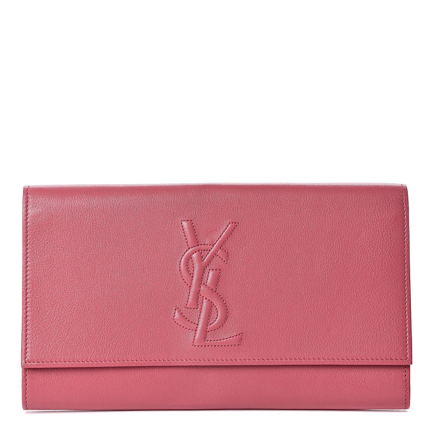 Calfskin Monogram Large Belle De Jour Clutch Pink