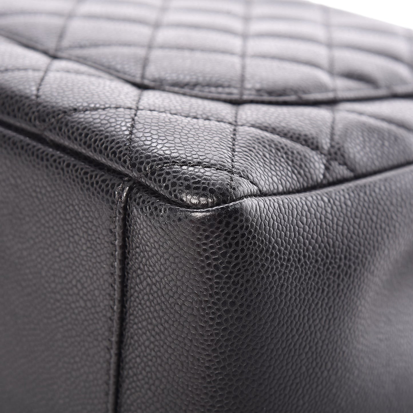 Caviar Quilted Grand Shopping Tote GST Black
