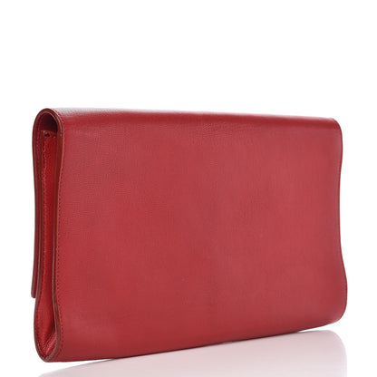 Saint Laurent Goatskin Monogram Large Belle De Jour Clutch Red 3 of 7