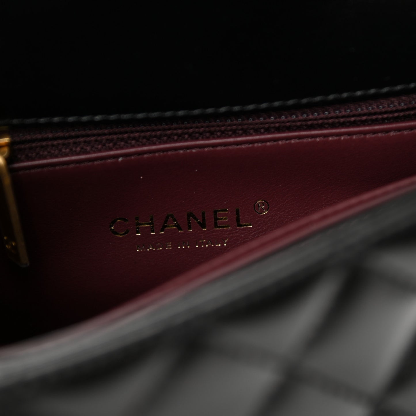 Calfskin Quilted Mini Logo Coco Handle Flap Black