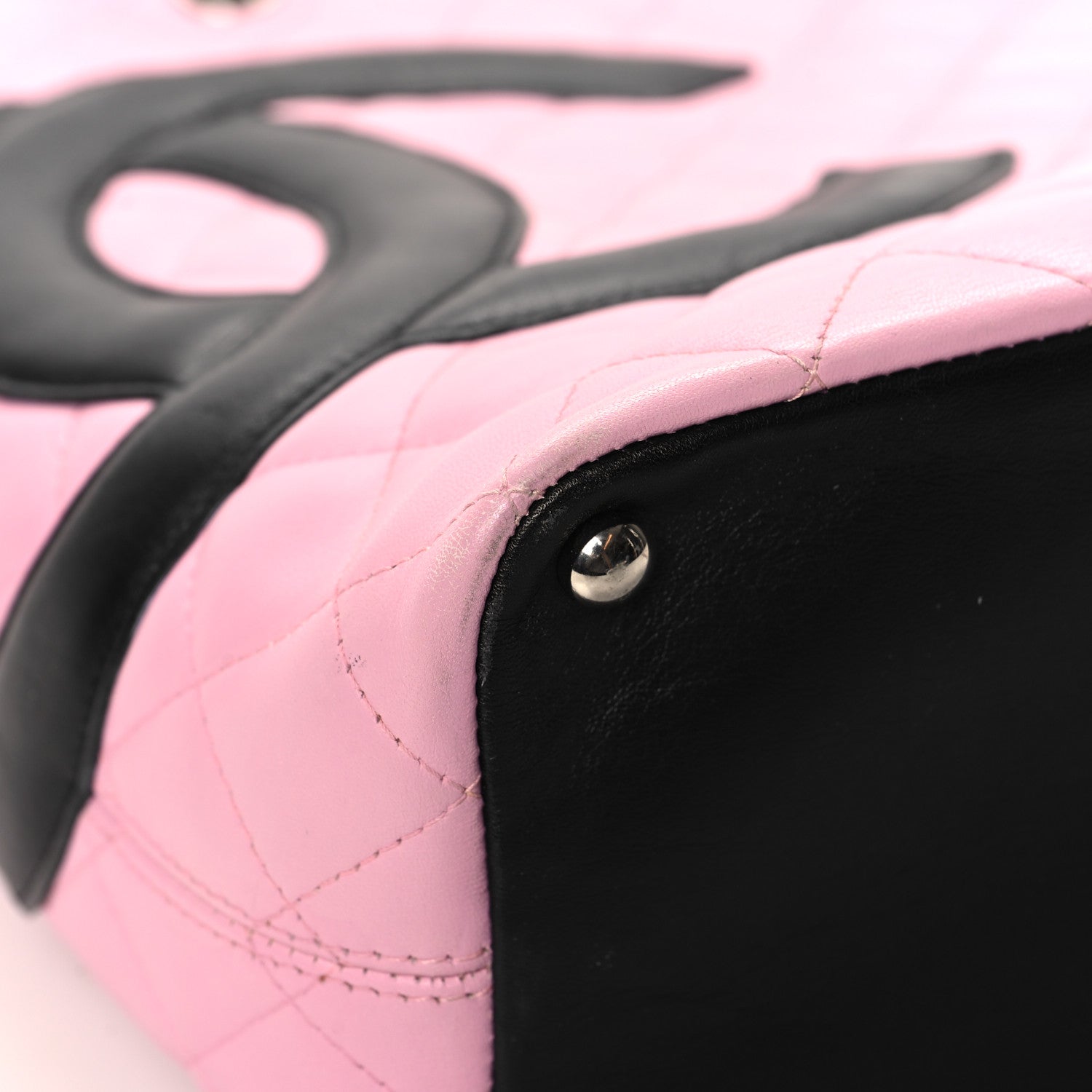 Chanel Calfskin Quilted Medium Cambon Tote Pink Black 9 of 13