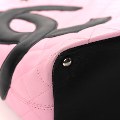 Chanel Calfskin Quilted Medium Cambon Tote Pink Black 9 of 13