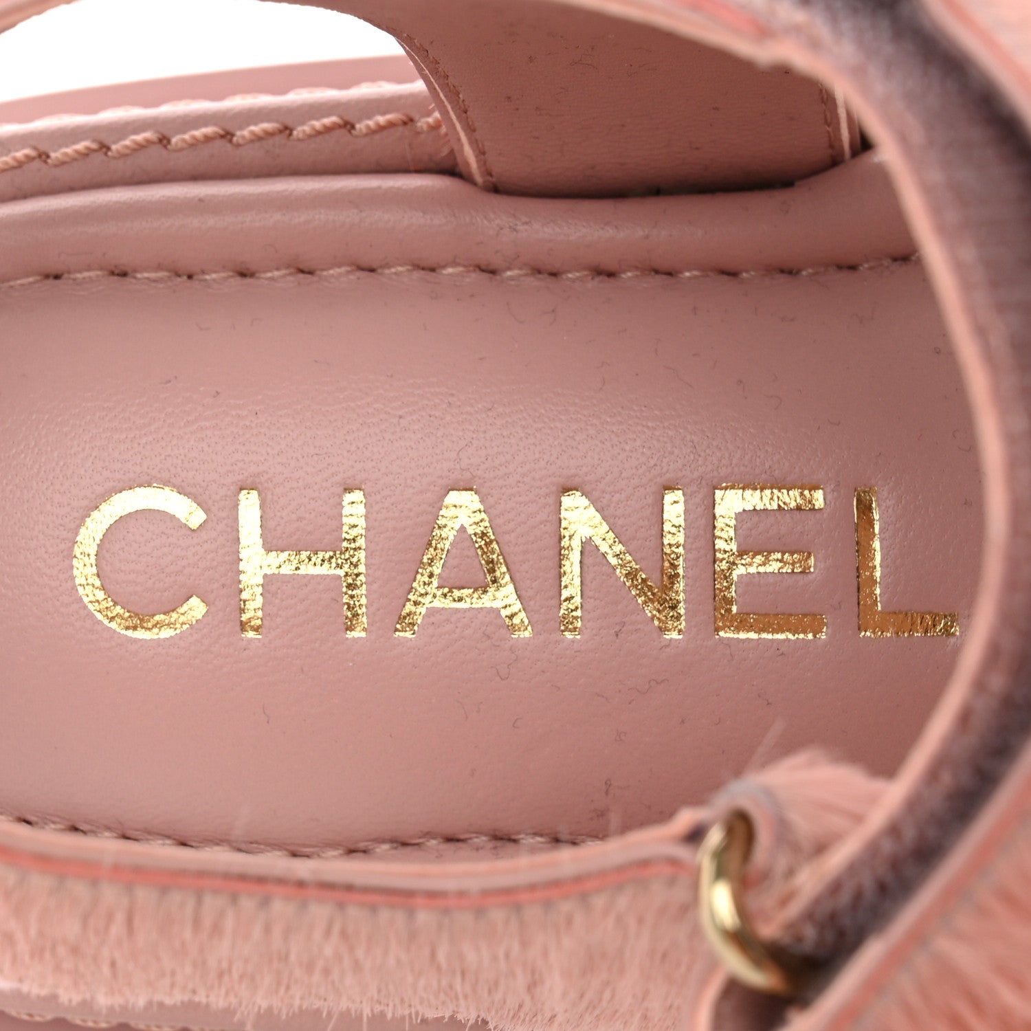 Chanel Calfskin Hair Suede Shearling Dad Sandals 38 Light Pink 9 of 10