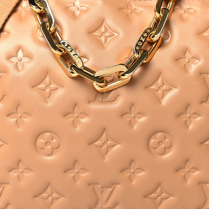 Louis Vuitton Lambskin Embossed Monogram Coussin PM Camel 9 of 11