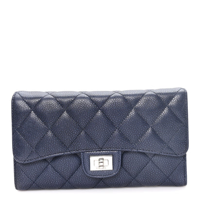 Chanel Caviar Quilted Reissue Long Flap Wallet Navy 1 of 8