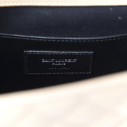 Saint Laurent Grain De Poudre Textured Mixed Matelasse Medium Triquilt Monogram Satchel Nude Powder 8 of 10