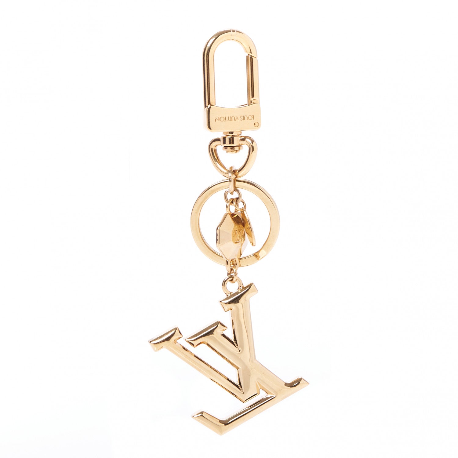 Louis Vuitton LV Facettes Bag Charm Key Holder Gold 1 of 4