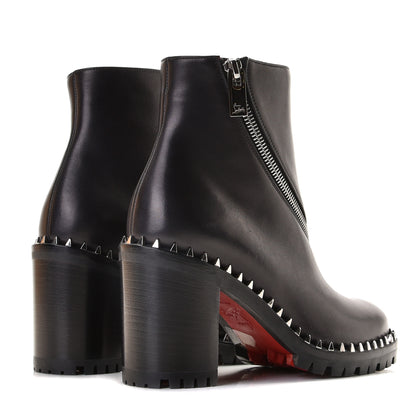 Christian Louboutin Calfskin Spikes Birgitta Lug 70 Zip Around Ankle Boots 35 Black 4 of 12