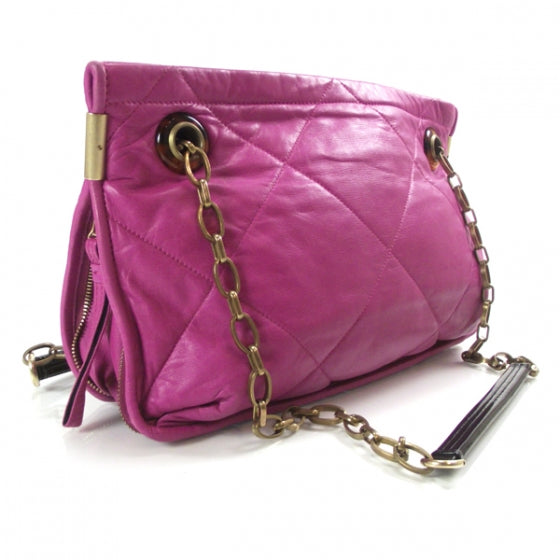 Lambskin Amalia Shoulder Bag Magenta