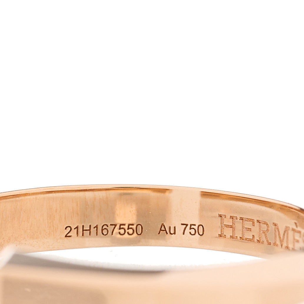 Hermes 18K Rose Gold PM Clou de Forge Ring 53 6.25 3 of 5