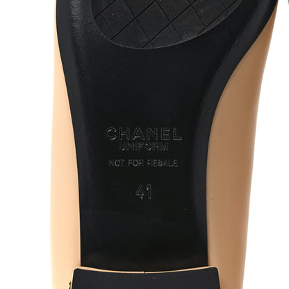 Chanel Lambskin Cap Toe Ballerina Flats 41 Beige Black 6 of 8