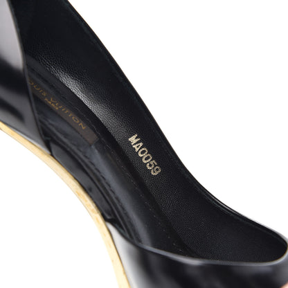 Louis Vuitton Smooth Calfskin Peep Toe Pumps 36.5 Black 7 of 10