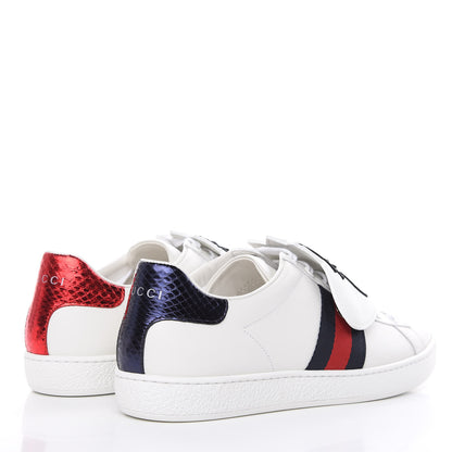 Gucci Calfskin Ayers Crystal Web Womens New Ace Pineapple Sneakers 38 White 4 of 10