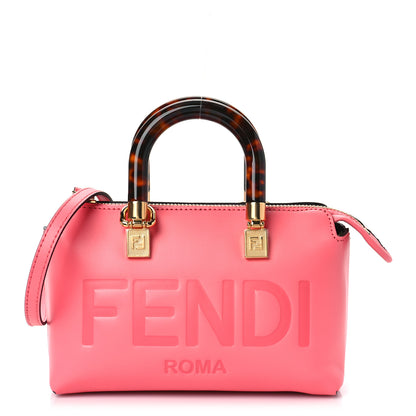 Fendi Vitello King Plexiglass Logo Embossed Mini By The Way Top Handle Boston Bag Pink Dalia 1 of 9
