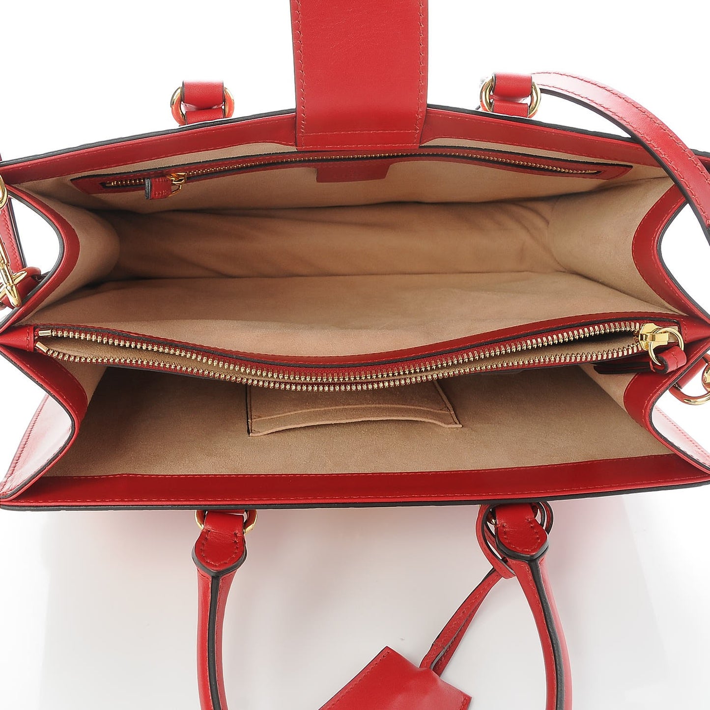 Guccissima Signature Padlock Double Handle Bag Hibiscus Red