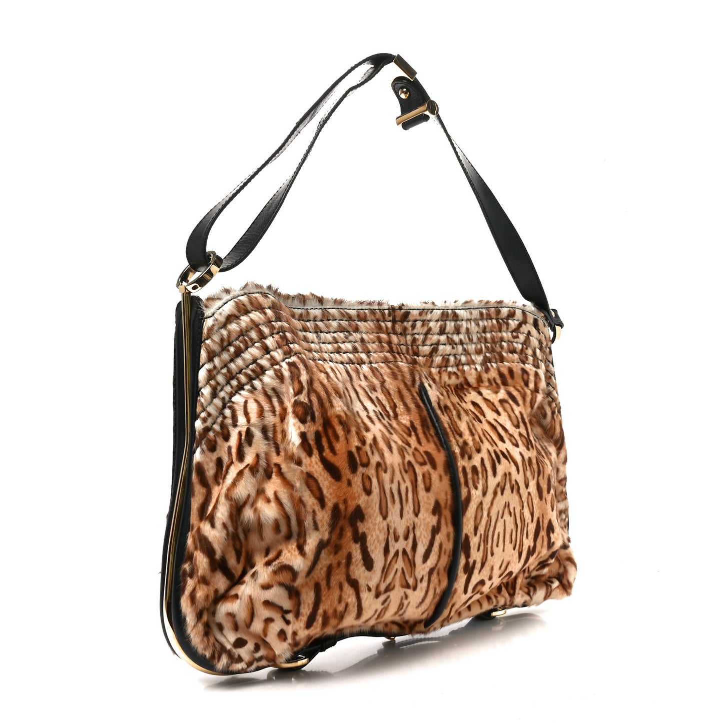 Wildcat Print Pony Hair Ayse Hobo Black