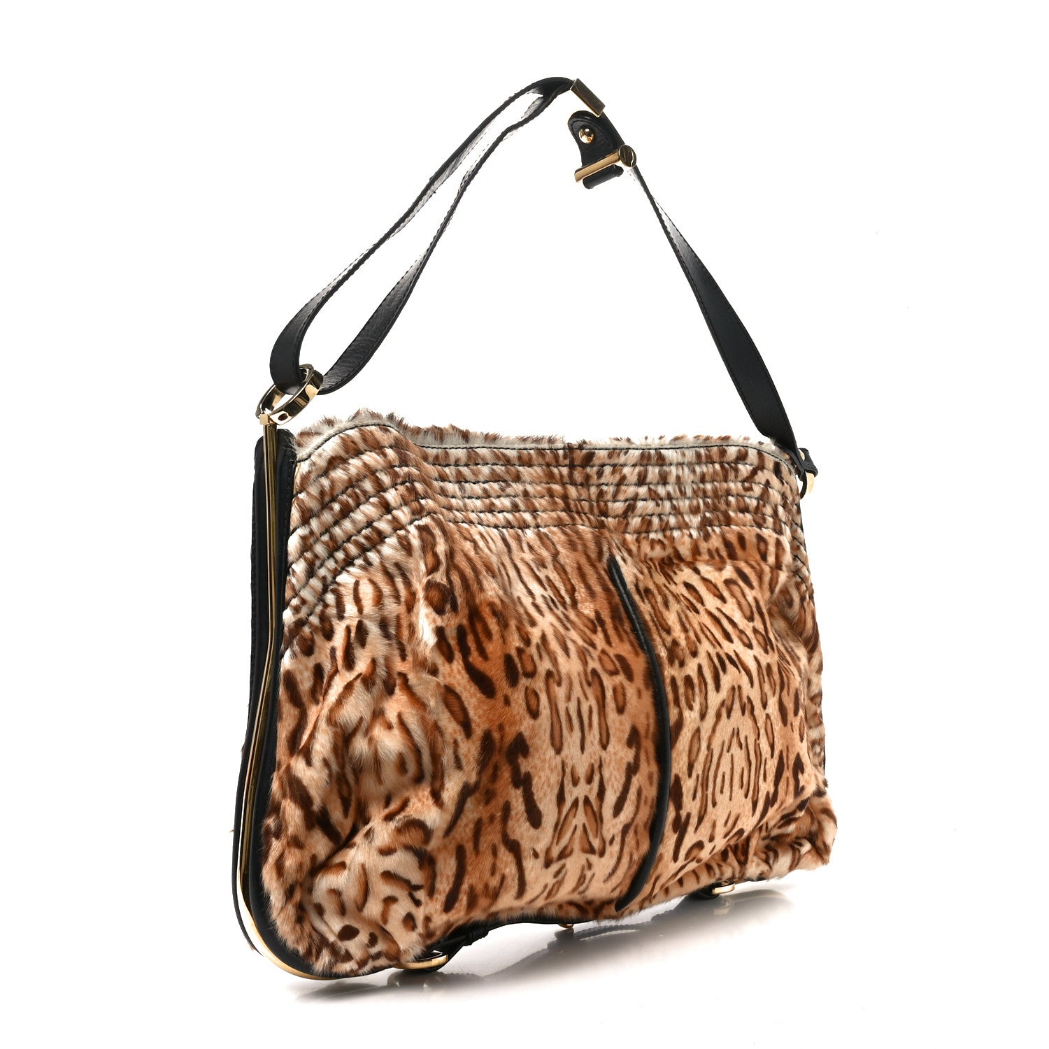 Jimmy Choo Wildcat Print Pony Hair Ayse Hobo Black 2 of 9