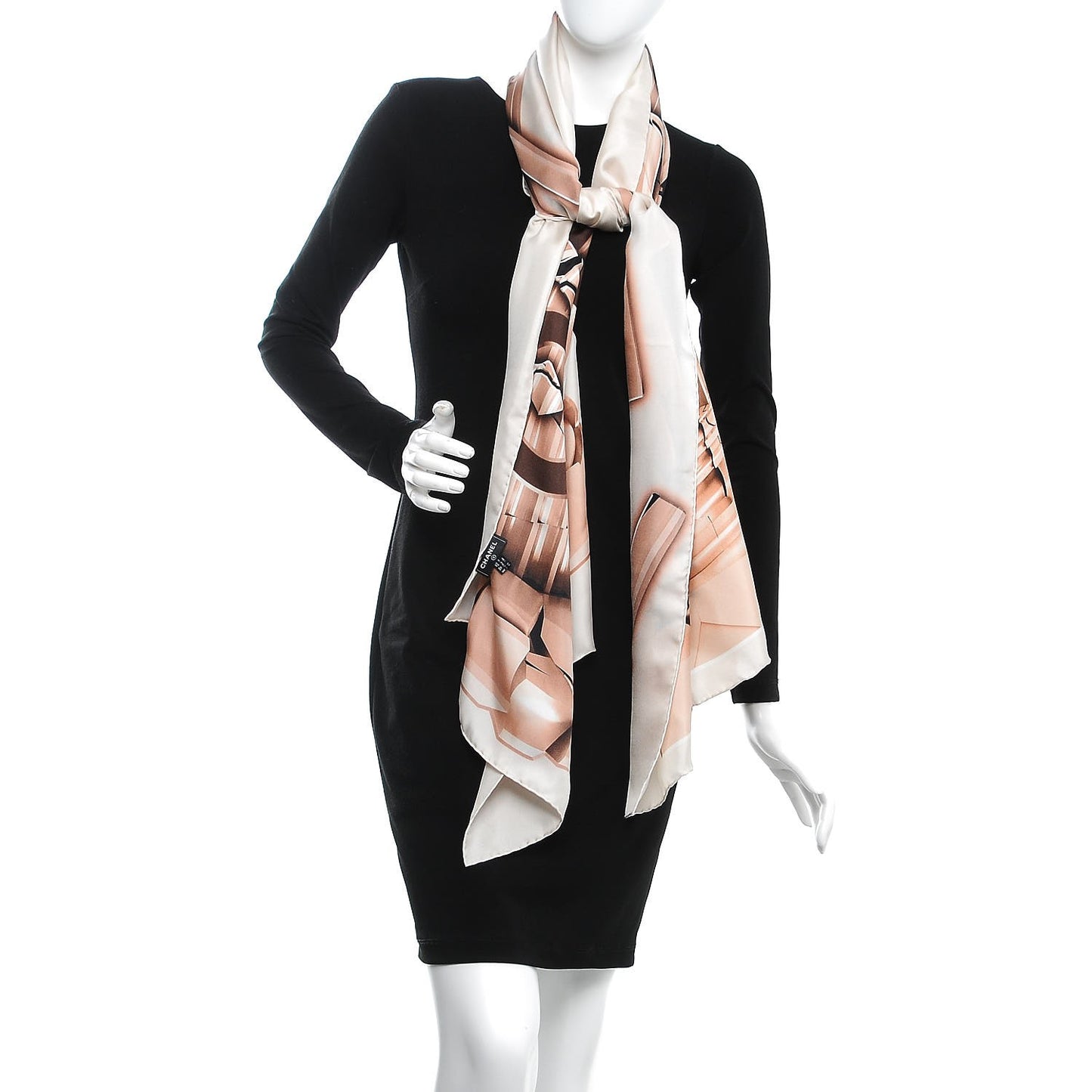 Silk Column Pillar CC Logo Stole White