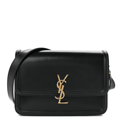 Saint Laurent Box Calfskin Monogram Medium Solferino Satchel Black 1 of 11