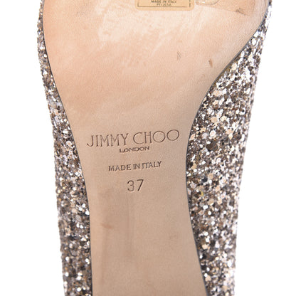 Jimmy Choo Coarse Glitter Romy 100 Pumps 37 Anthracite 7 of 8