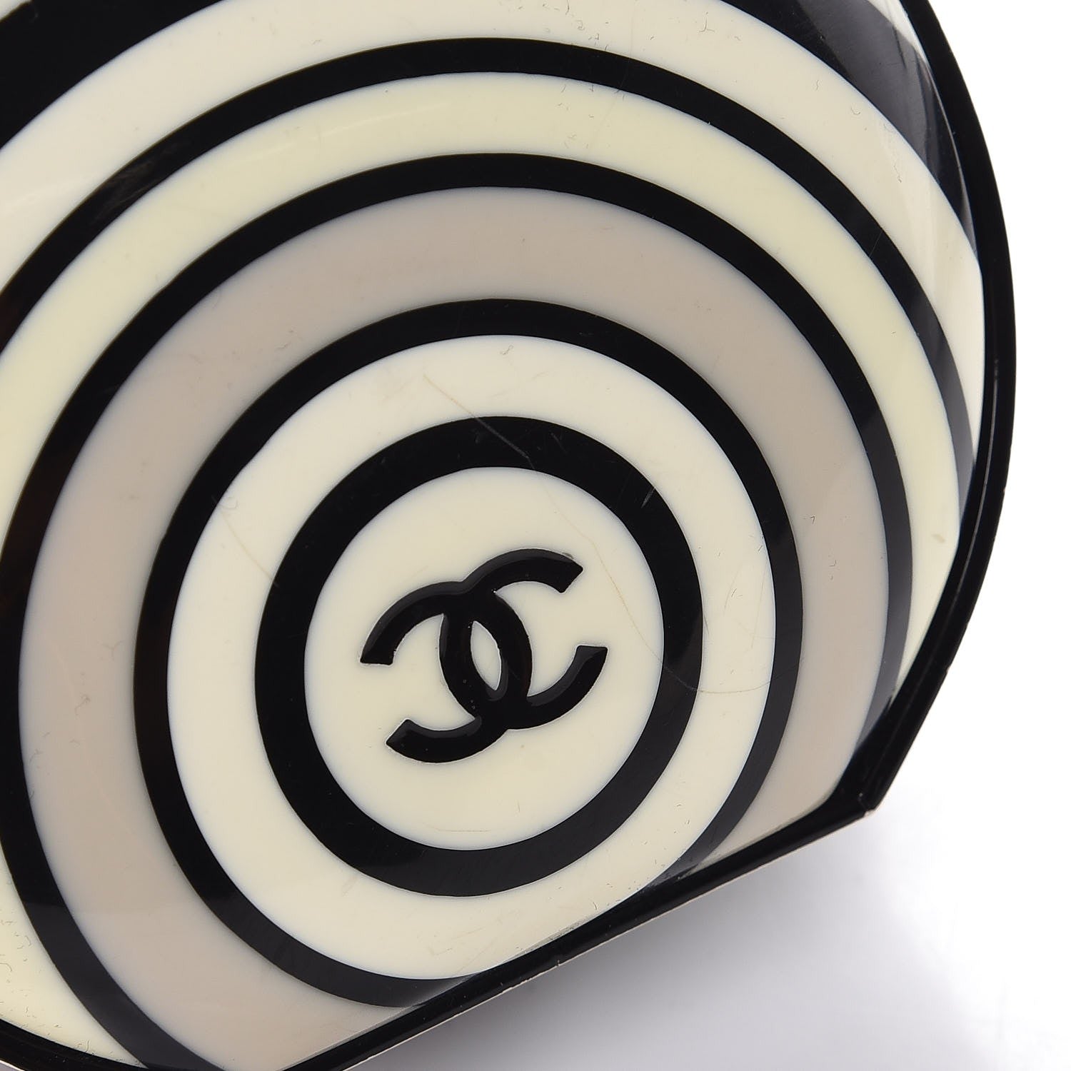 Chanel Enamel Resin Pillbox Minaudiere Black White 9 of 9
