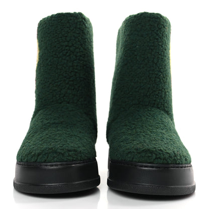 Gucci Auckland Interlock Furry Teddy Ankle Boots 41 Green Red Yellow 2 of 8