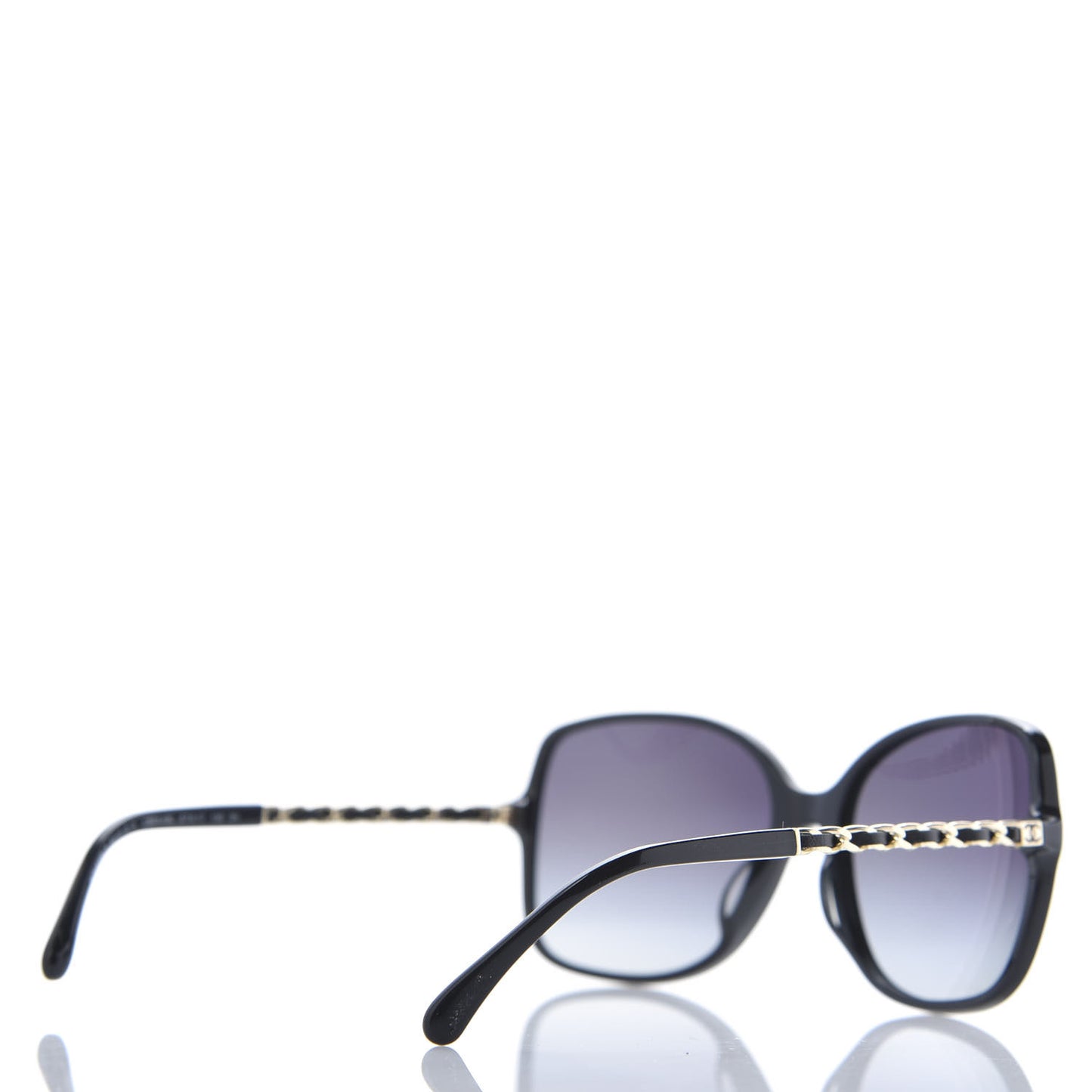 Lambskin Square Chain Sunglasses 5210-Q Black